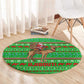 Djibouti Christmas Round Carpet Santa Riding Camel Palm Trees Camel - African Pride