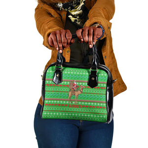 Djibouti Christmas Shoulder Handbag Santa Riding Camel Palm Trees Camel - African Pride