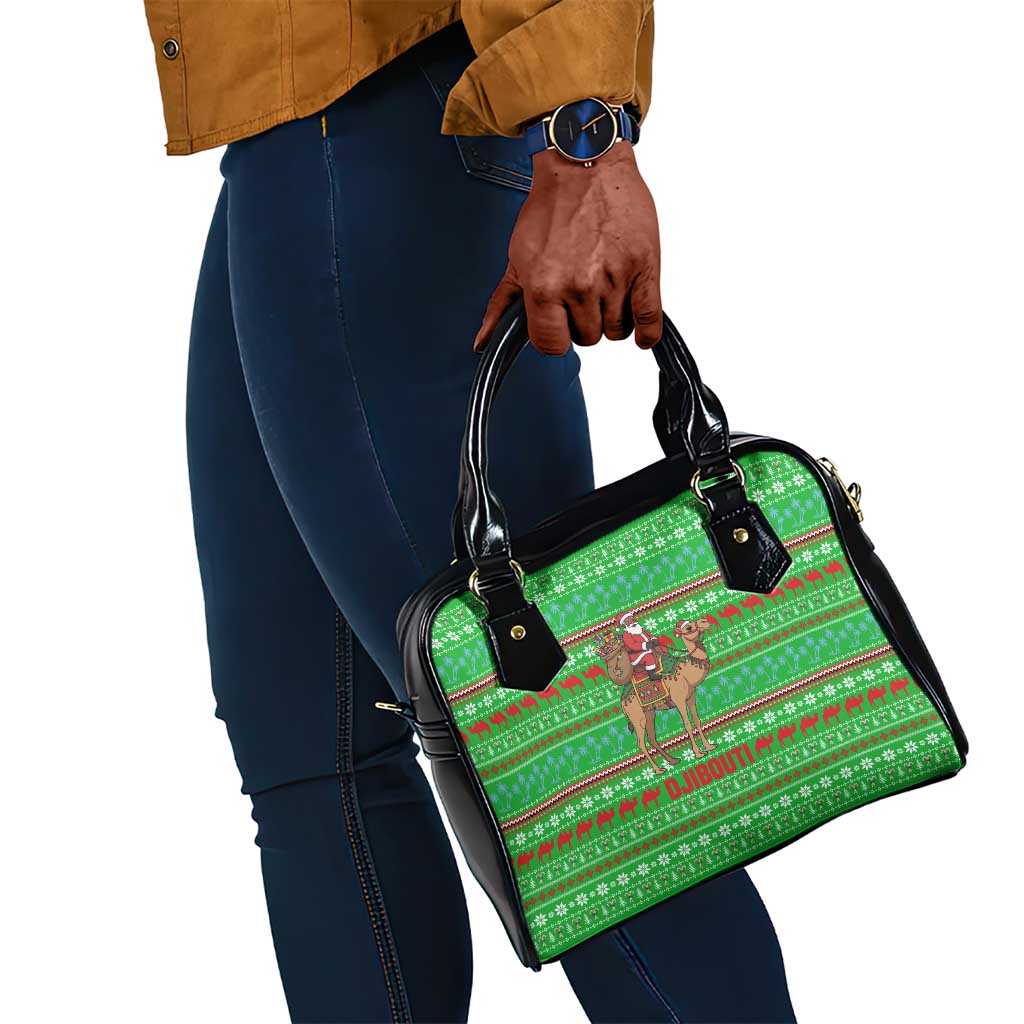 Djibouti Christmas Shoulder Handbag Santa Riding Camel Palm Trees Camel - African Pride