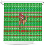 Djibouti Christmas Shower Curtain Santa Riding Camel Palm Trees Camel - African Pride
