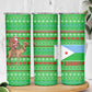 Djibouti Christmas Skinny Tumbler Santa Riding Camel Palm Trees Camel - African Pride