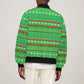 Djibouti Christmas Sleeve Zip Bomber Jacket Santa Riding Camel Palm Trees Camel - African Pride