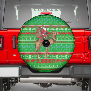 Djibouti Christmas Spare Tire Cover Santa Riding Camel Palm Trees Camel - African Pride