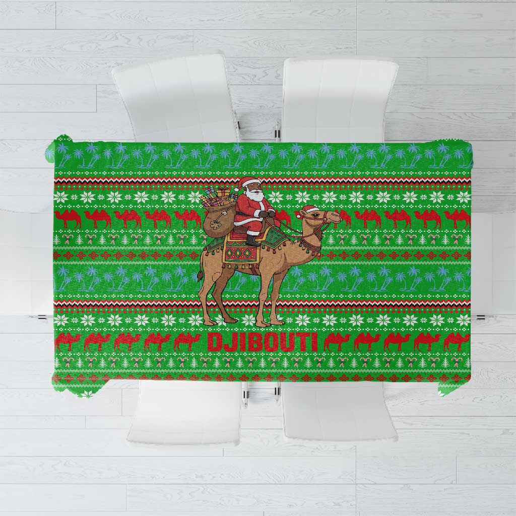 Djibouti Christmas Tablecloth Santa Riding Camel Palm Trees Camel - African Pride