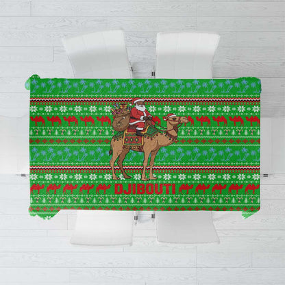 Djibouti Christmas Tablecloth Santa Riding Camel Palm Trees Camel - African Pride