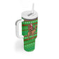 Djibouti Christmas Tumbler With Handle Santa Riding Camel Palm Trees Camel - African Pride