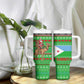 Djibouti Christmas Tumbler With Handle Santa Riding Camel Palm Trees Camel - African Pride
