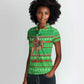 Djibouti Christmas Women Polo Shirt Santa Riding Camel Palm Trees Camel - African Pride