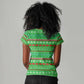 Djibouti Christmas Women V-Neck T-Shirt Santa Riding Camel Palm Trees Camel - African Pride