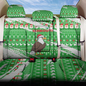 Djibouti Christmas Back Car Seat Cover Santa Eagle Doves Trees and Green Snowflake - African Pride