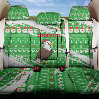 Djibouti Christmas Back Car Seat Cover Santa Eagle Doves Trees and Green Snowflake - African Pride