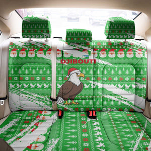 Djibouti Christmas Back Car Seat Cover Santa Eagle Doves Trees and Green Snowflake - African Pride