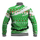 Djibouti Christmas Baseball Jacket Santa Eagle Doves Trees and Green Snowflake - African Pride