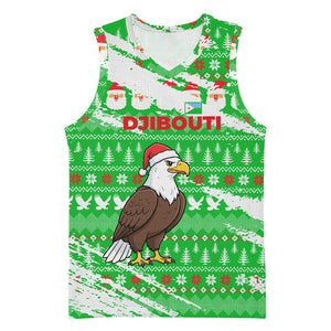 Djibouti Christmas Basketball Jersey Santa Eagle Doves Trees and Green Snowflake - African Pride