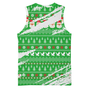 Djibouti Christmas Basketball Jersey Santa Eagle Doves Trees and Green Snowflake - African Pride