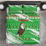 Djibouti Christmas Bedding Set Santa Eagle Doves Trees and Green Snowflake - African Pride