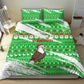 Djibouti Christmas Bedding Set Santa Eagle Doves Trees and Green Snowflake - African Pride