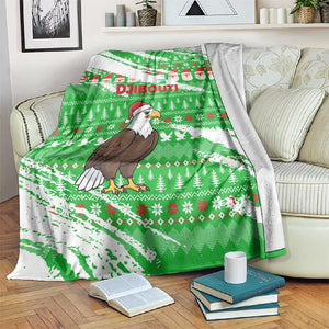 Djibouti Christmas Blanket Santa Eagle Doves Trees and Green Snowflake - African Pride