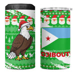 Djibouti Christmas 4 in 1 Can Cooler Tumbler Santa Eagle Doves Trees and Green Snowflake - African Pride