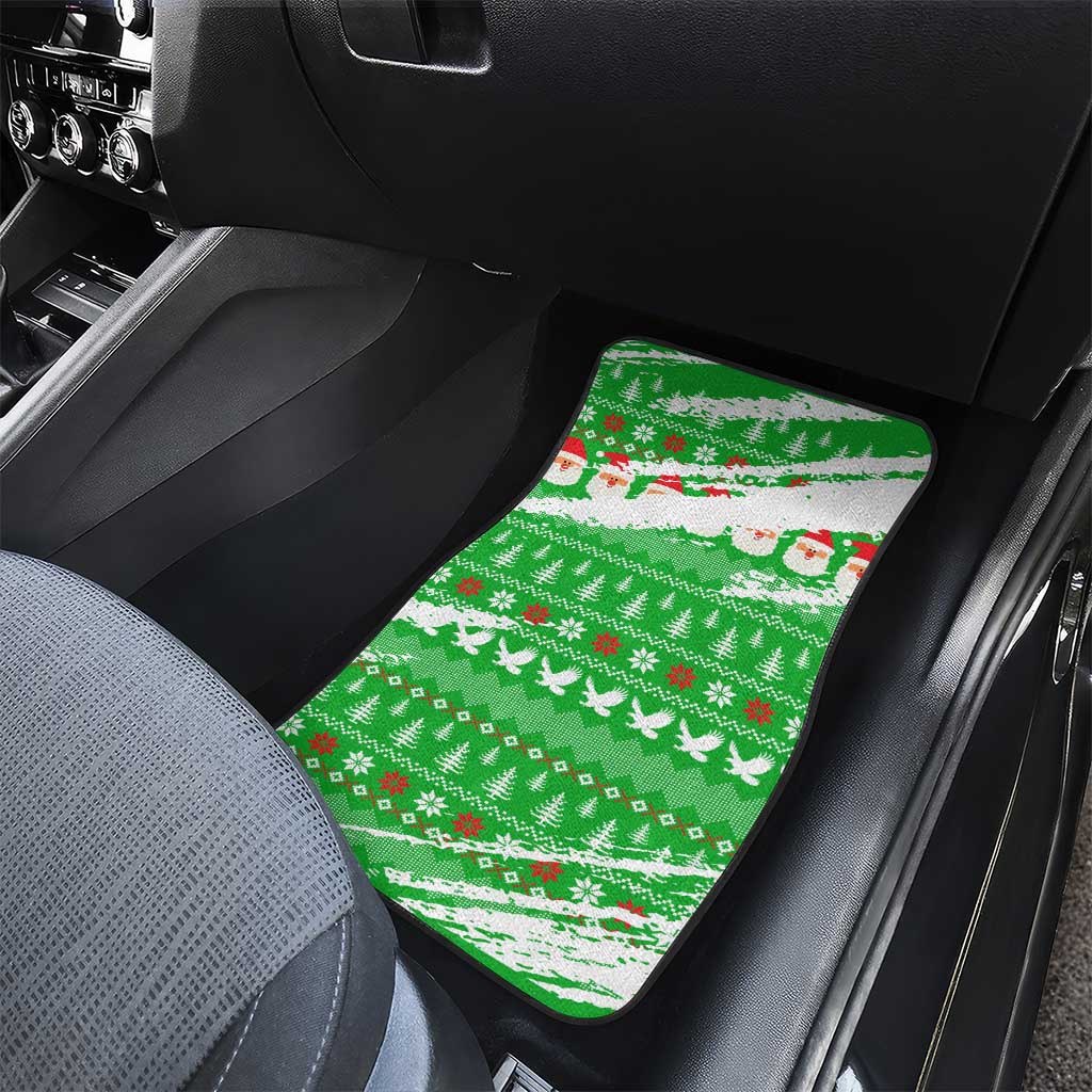 Djibouti Christmas Car Mats Santa Eagle Doves Trees and Green Snowflake - African Pride