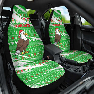 Djibouti Christmas Car Seat Cover Santa Eagle Doves Trees and Green Snowflake - African Pride
