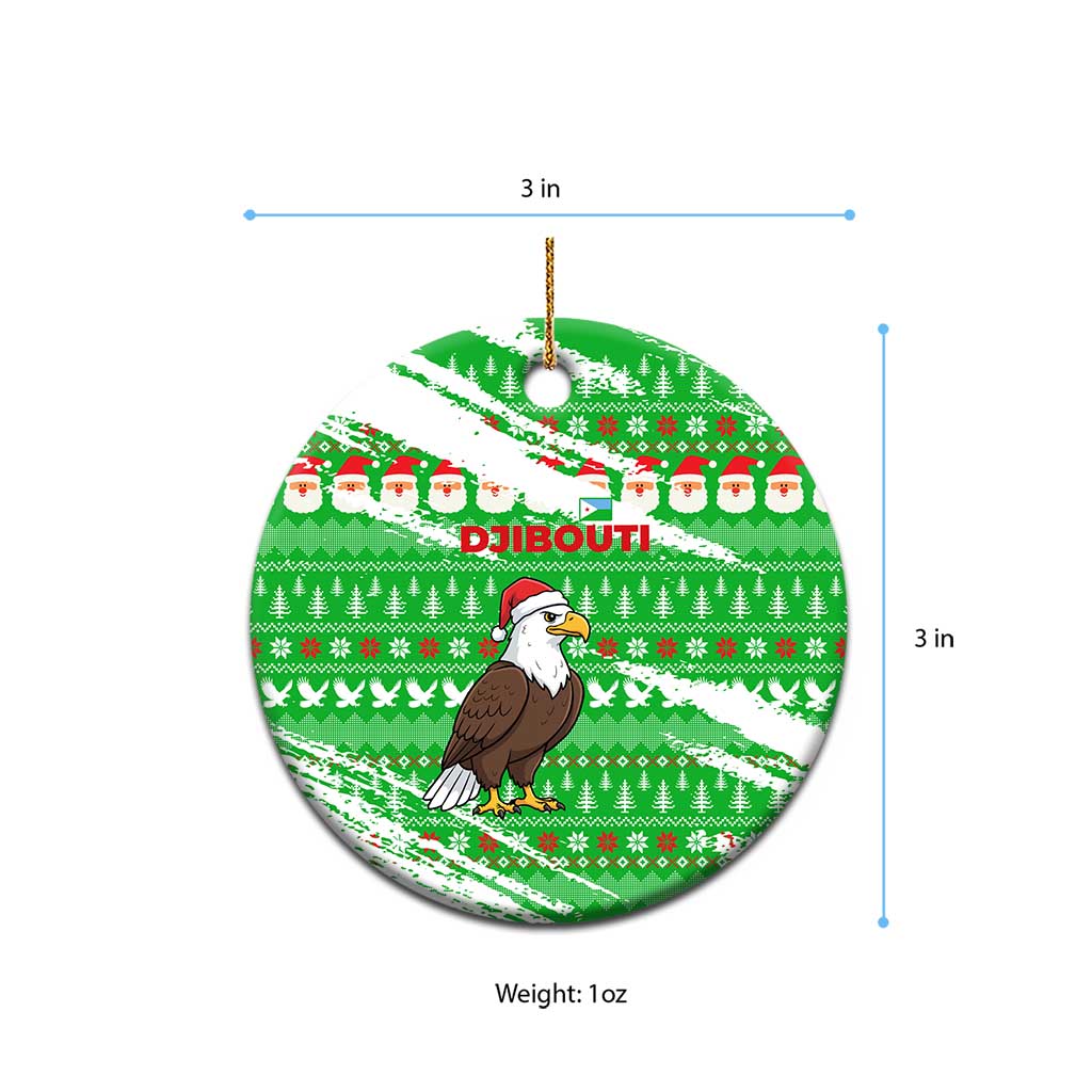 Djibouti Christmas Ceramic Ornament Santa Eagle Doves Trees and Green Snowflake - African Pride