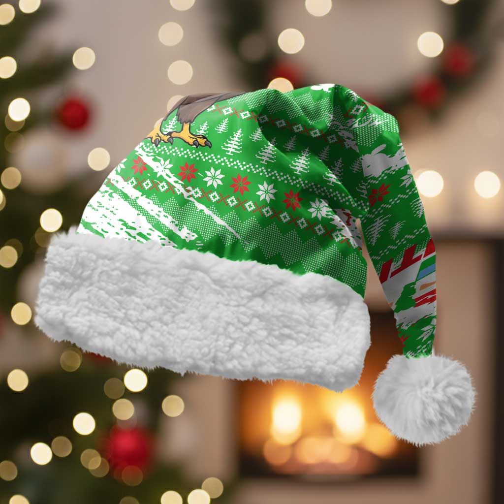 Djibouti Christmas Santa Hat Santa Eagle Doves Trees and Green Snowflake - African Pride