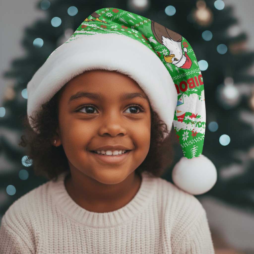 Djibouti Christmas Santa Hat Santa Eagle Doves Trees and Green Snowflake - African Pride