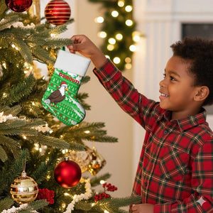 Djibouti Christmas Stocking Santa Eagle Doves Trees and Green Snowflake - African Pride