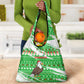 Djibouti Christmas Grocery Bag Santa Eagle Doves Trees and Green Snowflake - African Pride