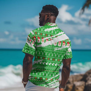 Djibouti Christmas Hawaiian Shirt Santa Eagle Doves Trees and Green Snowflake - African Pride