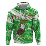Djibouti Christmas Hoodie Santa Eagle Doves Trees and Green Snowflake - African Pride