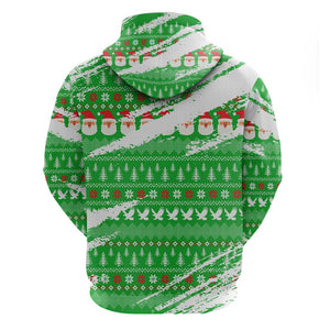 Djibouti Christmas Hoodie Santa Eagle Doves Trees and Green Snowflake - African Pride