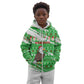 Djibouti Christmas Kid Hoodie Santa Eagle Doves Trees and Green Snowflake - African Pride