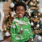 Djibouti Christmas Kid Ugly Christmas Sweater Santa Eagle Doves Trees and Green Snowflake - African Pride