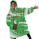 Djibouti Christmas Kid Wearable Blanket Hoodie Santa Eagle Doves Trees and Green Snowflake - African Pride