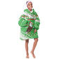 Djibouti Christmas Kid Wearable Blanket Hoodie Santa Eagle Doves Trees and Green Snowflake - African Pride