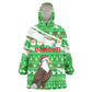 Djibouti Christmas Kid Wearable Blanket Hoodie Santa Eagle Doves Trees and Green Snowflake - African Pride