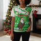 Djibouti Christmas Knitted V-Neck Vest Santa Eagle Doves Trees and Green Snowflake - African Pride
