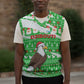 Djibouti Christmas Knitted V-Neck Vest Santa Eagle Doves Trees and Green Snowflake - African Pride