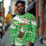 Djibouti Christmas Long Sleeve Shirt Santa Eagle Doves Trees and Green Snowflake - African Pride
