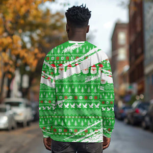 Djibouti Christmas Long Sleeve Shirt Santa Eagle Doves Trees and Green Snowflake - African Pride