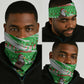 Djibouti Christmas Neck Gaiter Santa Eagle Doves Trees and Green Snowflake - African Pride