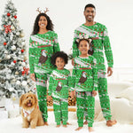 Djibouti Christmas Pajama Set Santa Eagle Doves Trees and Green Snowflake - African Pride