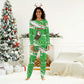 Djibouti Christmas Pajama Set Santa Eagle Doves Trees and Green Snowflake - African Pride