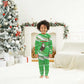 Djibouti Christmas Pajama Set Santa Eagle Doves Trees and Green Snowflake - African Pride