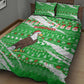 Djibouti Christmas Quilt Bed Set Santa Eagle Doves Trees and Green Snowflake - African Pride