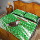 Djibouti Christmas Quilt Bed Set Santa Eagle Doves Trees and Green Snowflake - African Pride