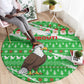 Djibouti Christmas Round Carpet Santa Eagle Doves Trees and Green Snowflake - African Pride