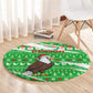 Djibouti Christmas Round Carpet Santa Eagle Doves Trees and Green Snowflake - African Pride
